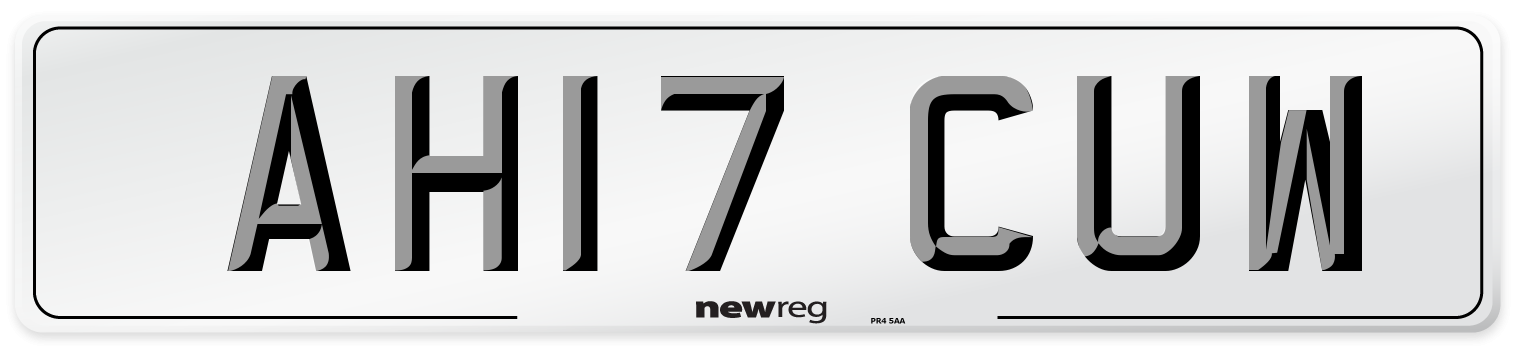 AH17 CUW Number Plate from New Reg